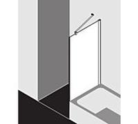 Kermi Pega paroi latérale raccourcie à côté de la baignoire PETVO07516VZK 75x160cm, argent brillant TSG SR Arena C Clean, sur receveur de douche
