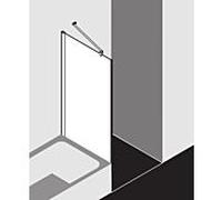Kermi latérale Pega raccourcie à côté de la baignoire PETVO08016VYK 80x160cm, verre de sécurité trempé argent brillant SR Opaco Clean, sur receveur de douche