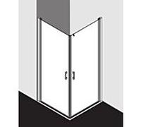 Kermi Liga demi-porte d' Liga Kermi LI1EL08020VAK 80x200cm, argent brillant, TSG clair, gauche, sur receveur de douche