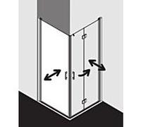 Kermi Liga demi-porte d' Liga Kermi LI1EL093181PK 93x185cm, argent mat brillant, TSG clear clean, gauche, sur la zone de douche