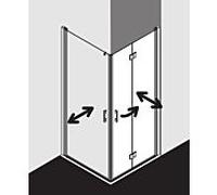 Kermi Liga demi-porte d' Liga Kermi LI1EL09320VAK 93x200cm, argent brillant, TSG clair, gauche, sur la zone de douche