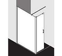 Kermi Liga panneau latéral LIT1L11020VAK 110x200cm, gauche, argent / verre de sécurité trempé brillant, sur receveur de douche