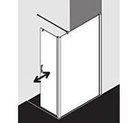 Kermi Liga panneau latéral LIT1R11020VPK 110x200cm, droit, argent / brillant, TSG clear KermiClean, sur receveur de douche