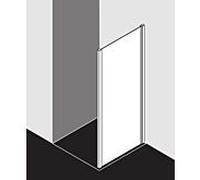 Kermi Liga paroi latérale LITWD120201AK 120x200cm, brillant argent mat, verre de sécurité trempé, sur receveur de douche