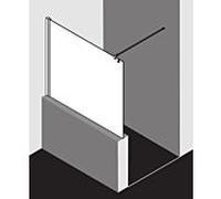 Kermi Liga panneau latéral LITWF08020VAK 80x200cm, argent / brillant, verre de sécurité trempé, avec stabilisation à 90 degrés