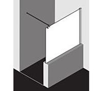 Kermi Liga panneau latéral LITWF10020VPK 100x200cm, argent / brillant, TSG clear KermiClean, avec stabilisation à 90 degrés