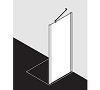 Kermi Liga panneau latéral LITWD100201AK 100x200cm, argent mat brillant, verre de sécurité trempé, sur receveur de douche