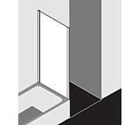 Kermi Liga paroi latérale raccourcie LITVD090161AK 90x160cm, argent mat brillant, verre de sécurité trempé, sur baignoire