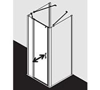 Kermi Liga porte battante avec panneau fixe pour panneau latéral LI1GL085181PK 85x185cm, argent mat brillant, TSG clear clean, gauche, sur receveur de douche