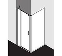 Kermi Liga porte battante avec panneau fixe pour paroi latérale LI1GL110201AK 110x200cm, brillant argent mat, TSG clair, gauche, sur receveur de douche