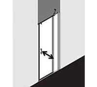 Kermi Liga porte battante avec panneau fixe pour panneau latéral LI1GR10520VPK 105x200cm, argent brillant, verre de sécurité trempé clair, à droite, sur receveur de douche