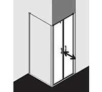 Kermi Liga porte battante en niche LIPTD085201AK 85x200cm, argent mat brillant, TSG transparent, sur receveur de douche