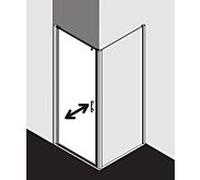Kermi Liga porte battante pour panneau latéral LI1WL08518VPK 85x185cm, argent brillant, verre de sécurité trempé clair, gauche, sur receveur de douche