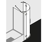 Kermi Liga porte battante quart de cercle, sans Liga avec 2 champs fixes LIE5510120VPK 100x100x200cm, argent brillant KermiCLEAN