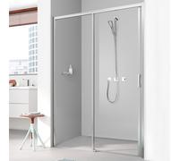 Kermi Liga Porte coulissante, avec élément fixe, pour niche, pour paroi latérale, LID2L11520VAK, LID2L