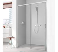 Kermi Liga Porte coulissante, avec élément fixe, pour niche, pour paroi latérale, LID2L145201PK, LID2L
