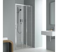 Kermi Liga Porte coulissante, avec élément fixe, pour niche, pour paroi latérale, LIG3R115201PK, LIG3R