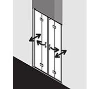 Kermi Liga porte battante en 4 parties. dans niche LI2T412520VAK 125x200cm, argent brillant, verre de sécurité trempé, sur receveur de douche