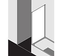 Kermi Liga porte battante en 4 parties. dans niche LI2T413520VAK 135x200cm, argent brillant, verre de sécurité trempé, sur receveur de douche