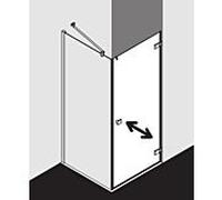 Kermi latérale Mena avec profilé mural METWP090203PK 90 x 200 cm, noir doux, ESG clear Clean, sur receveur de douche