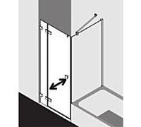Kermi Mena paroi latérale raccourcie avec profil mural METVP080173AK 80 x 179 cm, soft black, clear ESG, à côté de la baignoire