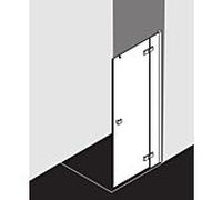 Kermi Mena porte battante 2000 - vantail avec partie fixe, profil mural ME1NR09320VAK 91 x 200 cm, argent brillant, TSG clair, droite, sur la zone de douche