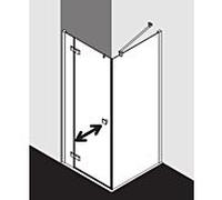 Kermi Mena porte battante à 1 vantail avec partie fixe, profilé mural ME1NL080203AK 80 x 200 cm, soft black, clear ESG, gauche, sur receveur de douche