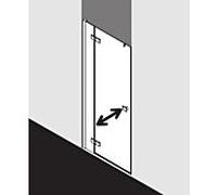 Kermi Mena porte battante à un vantail avec partie fixe, profilé mural ME1FL090203AK 90 x 200 cm, soft black, clear TSG, gauche