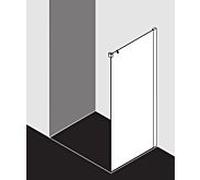 Kermi Nica 2000 latéral match1 -tlg. NITWR10320VAK 103x200cm, argent brillant, verre de sécurité trempé, à droite, sur la zone de douche