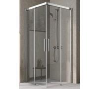 Kermi Nica porte coulissante 2 parties pour entrée d'angle sans profilé de fond (par partie) pour receveur de douche 100x200cm gauche argent brillant/transparent nic2l10020vak