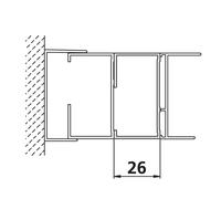 Kermi Nova 2000 Profilé d’élargissement pour porte coulissante, ZDSVSVSN21851K,