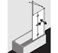 Kermi paroi de baignoire Diga DI2PR10015VAK 100x150cm, argent brillant, TSG clair, droite