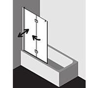 Kermi paroi de baignoire Liga LI2PL100151PK 100x150cm, argent mat brillant, verre de sécurité trempé clair, gauche