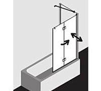 Kermi paroi de baignoire Liga LI2PR100151AK 100x150cm, argent mat brillant, TSG clair, droite