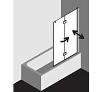 Kermi paroi de baignoire Liga LI2PR10015VPK 100x150cm, argent brillant, verre de sécurité trempé clair, droite