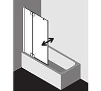 Kermi Pasa XP Kermi avec champ fixe PXDTL080151PK 80x150cm, argent mat brillant, verre de sécurité trempé clair, gauche