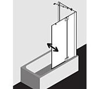 Kermi Pasa XP Kermi avec champ fixe PXDTR100151AK 100x150cm, argent mat brillant, verre de sécurité trempé, droite