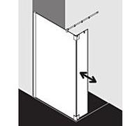 Kermi Pasa XP panneau latéral avec aile mobile PXT1L07820VPK 78x200cm, argent brillant, verre de sécurité trempé clair, gauche, sur la zone de douche