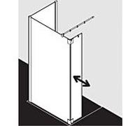 Kermi Pasa XP panneau latéral avec aile mobile PXT1L100201AK 100x200cm, brillant argent mat, verre de sécurité trempé, gauche, sur receveur de douche