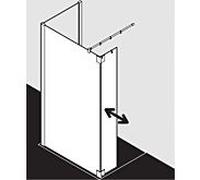 Kermi Pasa XP panneau latéral avec aile mobile PXT1L120181PK 120x185cm, brillant argent mat, verre de sécurité trempé clair, gauche, sur receveur de douche
