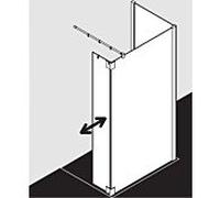 Kermi Pasa XP panneau latéral avec aile mobile PXT1R09018VPK 90x185cm, argent brillant, verre de sécurité trempé clair, à droite, sur receveur de douche