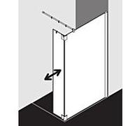 Kermi Pasa XP panneau latéral avec aile mobile PXT1R120181PK 120x185cm, brillant argent mat, verre de sécurité trempé transparent, à droite, sur receveur de douche