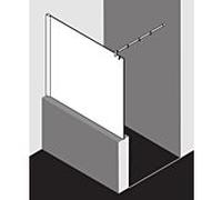 Kermi Pasa XP panneau latéral PXTWF080181AK 80x185cm, argent mat brillant, verre de sécurité trempé, avec stabilisation à 90 degrés