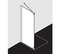 Kermi Pasa XP paroi latérale f porte battante 2000 -fl.et champ fixe PXTFL12320VAK 123x200cm, argent brillant, verre de sécurité trempé, gauche, sur la zone de douche