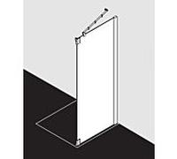 Kermi Pasa XP paroi latérale f porte battante 2000 -fl.et champ fixe PXTFR078201AK 78x200cm, argent mat brillant, verre de sécurité trempé, à droite, sur la zone de douche