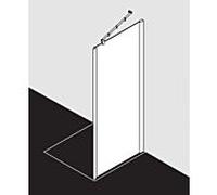 Kermi Pasa XP paroi latérale pour porte battante avec panneau fixe PXUWD075201AK 75x200cm, argent mat brillant, TSG transparent, sur receveur de douche