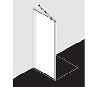 Kermi Pasa XP paroi latérale pour porte battante avec panneau fixe PXUWD07520VAK 75x200cm, argent brillant, TSG transparent, sur receveur de douche