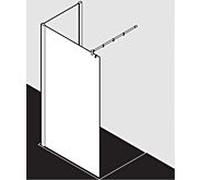 Kermi Pasa XP panneau latéral PXTWF09020VPK 90x200cm, argent brillant, verre de sécurité trempé clair, avec stabilisation à 90 degrés