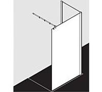 Kermi Pasa XP panneau latéral PXTWF120201PK 120x200cm, argent mat brillant, verre de sécurité trempé transparent, avec stabilisation à 90 degrés