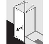 Kermi Pasa XP porte battante 2000 -fl.Champ fixe pour paroi latérale PX1WL08320VUK 83x200cm, argent brillant, TSG SR Opaco, gauche, sur la zone de douche